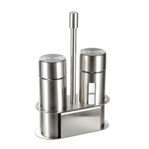 Ensemble de 2 shakers à condiments en acier inoxydable, avec