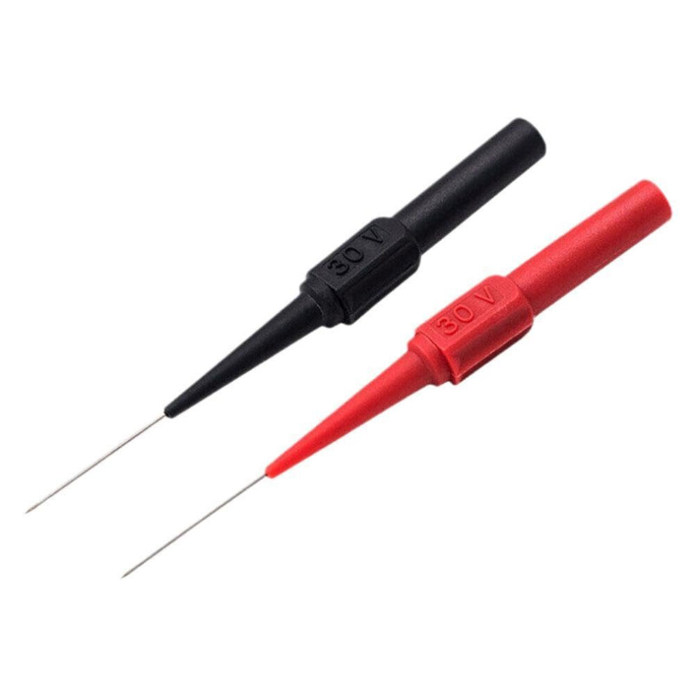 0.7 Stainless Steel Test Probe Pins, Nondestructive Insulation Piercing Probes, Multimeter Leads, Blackred 9189345164941