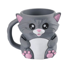 Insulated Treat Cup Holder With Surprise-Cat gray No spoon