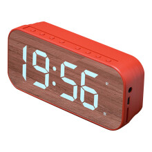 Smart Digital Alarm Clock with Wireless Charging USB Port Bluetooth Connectivity Stereo Sound Modern Mirror Display for Bedroom Decor Adjustable Volum