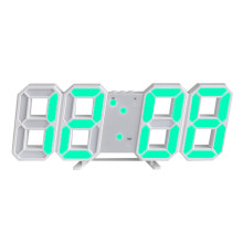 Horloge murale 3D compacte avec fonction de gradation automatique et luminosité réglable, réveil numérique LED avec contrôle par application et