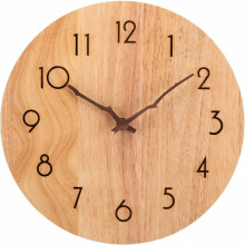 Easy to Read Wall Clock with Open Face Design, Battery Operated Large Wall Clock Modern Style Decorative Clock Silent Wall Clock Non Ticking Wooden Cl