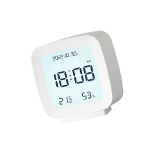 Kinder-LED-Digital-Wecker mit Temperatur- und Luftfeuchtigkeitsanzeige, Weiß