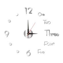 Modern Frameless Wall Clock With Glowing Display, Sweep Function Silent Clock Clear Pattern Acrylic Material 3D Effect Numbers, Illuminated In The Dar