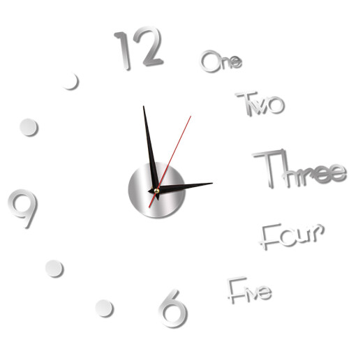 Modern Frameless Wall Clock With Glowing Display, Sweep Function Silent Clock Clear Pattern Acrylic Material 3D Effect Numbers, Illuminated In The Dar 2