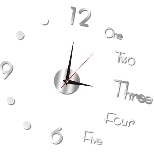 Modern Frameless Wall Clock With Glowing Display, Sweep Function Silent Clock Clear Pattern Acrylic Material 3D Effect Numbers, Illuminated In The Dar 1