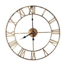 Wall Clock With Roman Numerals, Modern Bronze Finish Classic Roman Numerals Large Wall Clock For Living Room Bedroom Office Decor, Stylish Timepiece D