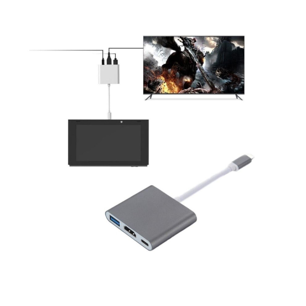 Versatile 4K Uhd Adapter, Usb C Hub For Home Theater Entertainment: Plug And Play Multiport Adapter With Hdmi Output, 100W Pd Fast Charging, Usb 3.0 9128293471442