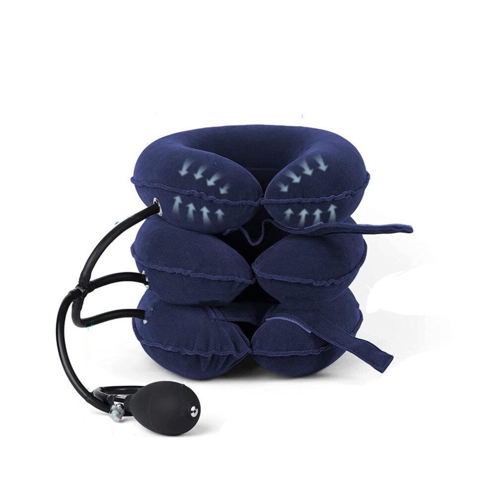 Inflatable Neck Support For Neck Decompression, Spine Alignment Cervical Neck Traction Device, Chiropractor Recommended Portable Neck Relaxer For