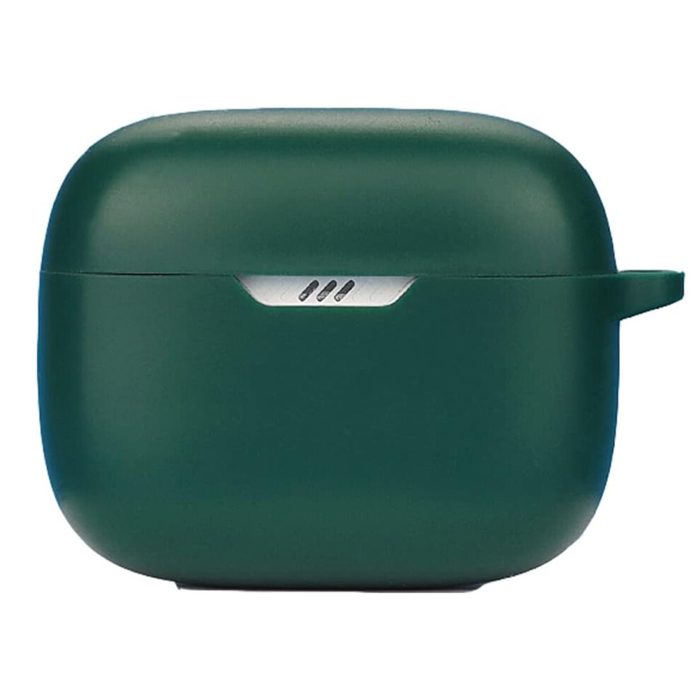 Jbl Compatible Shockproof Earphones Case, Silicone Protective Cover For T230nc/T130nc With Wireless Charging Support, Anti-Lost Carabiner And Easy Dark/Green 9128293038287