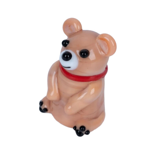 Figurine d’ours en verre miniature Figurines-Marron clair