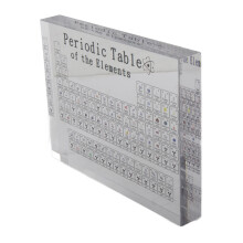 Chemistry Periodic Table with Live Elements in Clear Acrylic Ergonomic Design