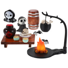 4Sets Plastic Mini Schedels Halloween Miniaturen Voor Poppenhuis Decor