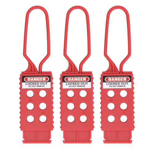 Lockout Tagout Hasp 3 Pack, 6 Hole Electrical Insulation for Maintenance Shutdown, Durable Design