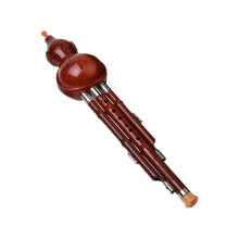 Hulusi Instrument Cucurbit Instrument Pumpkin Silk Musical Instruments Hulusi for Beginners Bakelite Flute (43 x 8 cm)