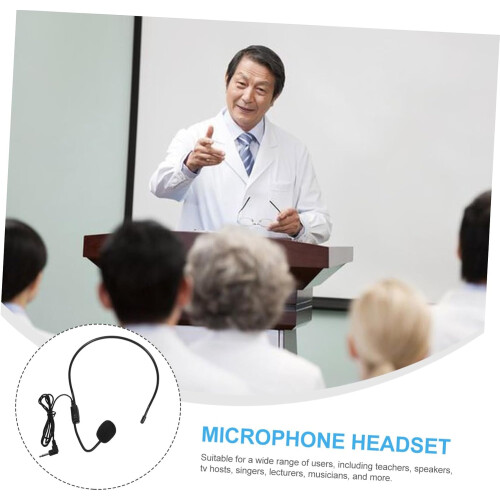 4Piece Wired Microphone Headset Flexible Lightweight Headworn Microphone for Presentations Teaching Ergonomic Design 3.5mm Jack Connector 1