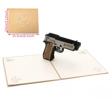Father's Day Card, Mother's Day Card, 3D Pop Up Card, 3D Greeting Card, Thank You Card, Birthday Card, Anniversary Card, Gun