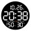 Modern Electric Wall Clock with Large LED Display, Digital Wall Clock with Adjustable Brightness and Temperature Display, Low-Reflectivity Silent Non- 1