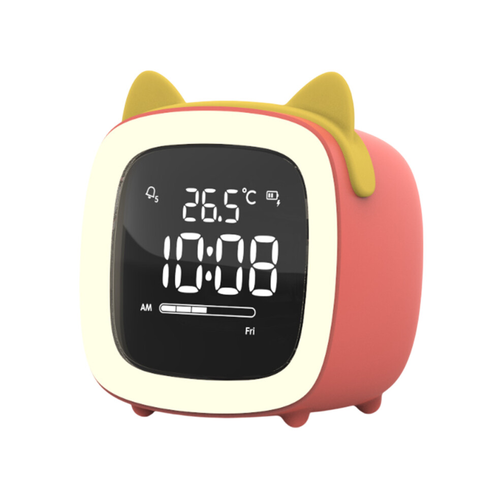 Alarm Clock with LED Digital Display, Dual-Alarm Functionality and Big Numbers for Easy Reading, Temperature Display and Night Light with Rechargeable