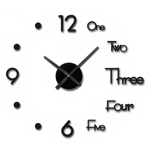 Quartz Clock Accessories for Creative Spaces, Silent Clock Movement with Illuminated Nightlight Function, Large 3D Clock Hands in Modern Acrylic Metal