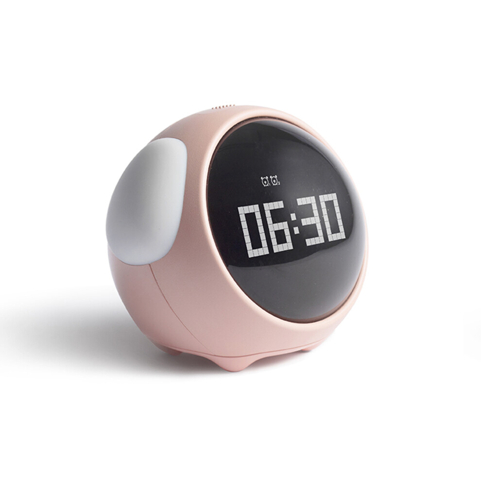 Cute Expression Alarm Clock With Night Multifunctional Voice Controlled With Temperature Display And Snooze Function, Child Alarm Clock W Light