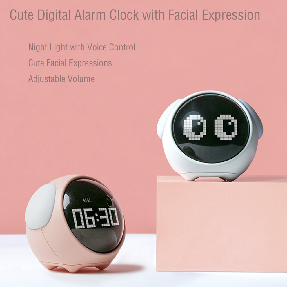 Cute Digital Alarm Clock for Kids & Adults, 1500mAh, 11x10.5x9.3cm