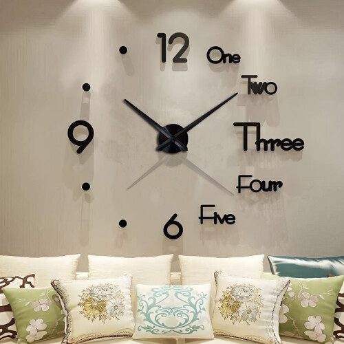 Quartz Clock Accessories for Creative Spaces, Silent Clock Movement with Illuminated Nightlight Function, Large 3D Clock Hands in Modern Acrylic Metal 1
