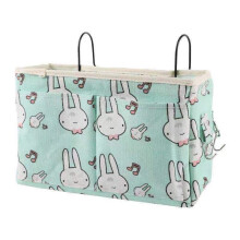 Canvas and Iron Bedside Caddy - Multipurpose Storage with Easy Installation for Dorm Rooms, Hospital Beds, Office Spaces