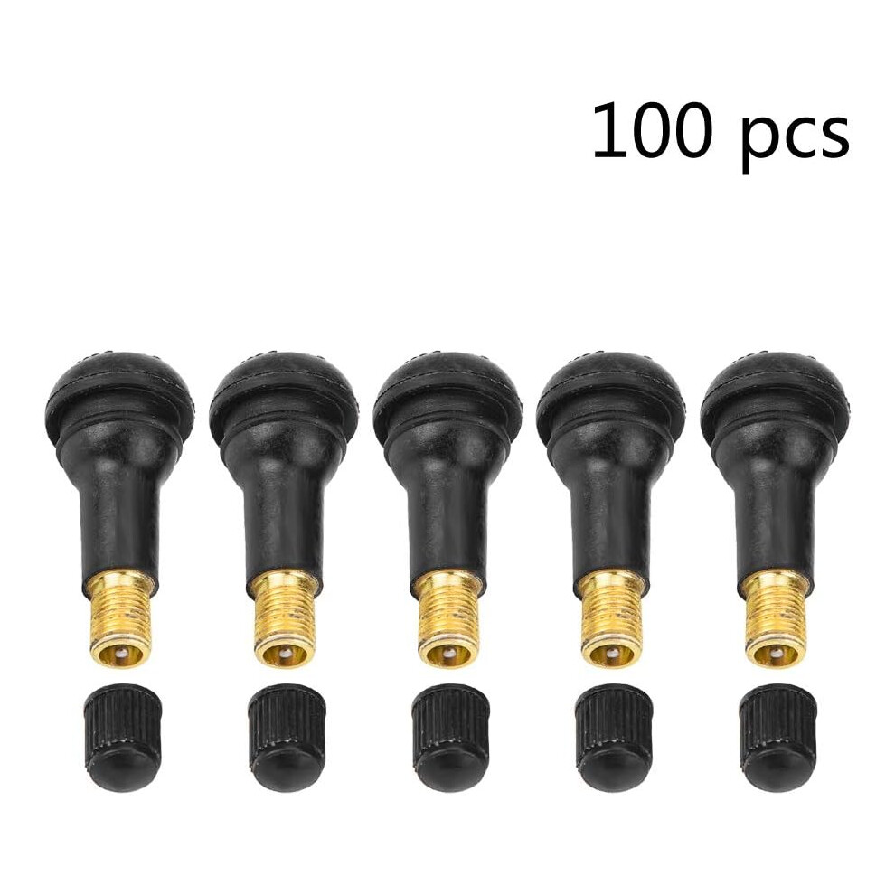 Snap-In Tire Valve, Car Motorcycle Tr413 Rubber Tire Valve Stem Caps For Standard Vehicle, Short Rubber Ensures Durability And Practicality, 100Pcs 9128293472746