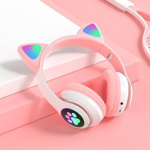 Μοντέρνα ακουστικά Bluetooth για παιδιά, με σχεδιασμό αυτιών γάτας, ασύρματη άνεση,