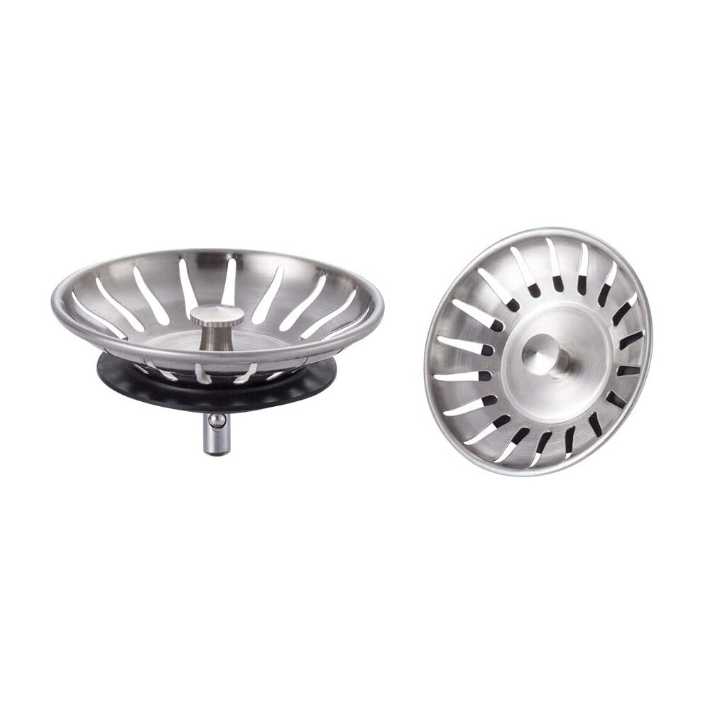 Convenient Strainer For Kitchen Sink, Brushed Stainless With Corrosion Resistant Sink Stopper For Seamless Overflow Basin Control 9405630215373
