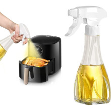 Ergonomic Design Glass Oil Spray Bottle, Fine Mist Oil Mister for Cooking, Even Coating in Your Kitchen, Portion Control Made Simple for the