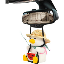Hangende eend in de vorm van een slinger voor in de auto, een cool en uniek autoaccessoire met een slingerende eend, dat het zicht van de bestuurder