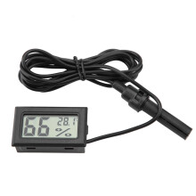 Digital Thermometer Hygrometer with External Probe, Temperature Humidity Meter for Incubator Reptile Tank Greenhouse Garden, LCD Display Indoor Use
