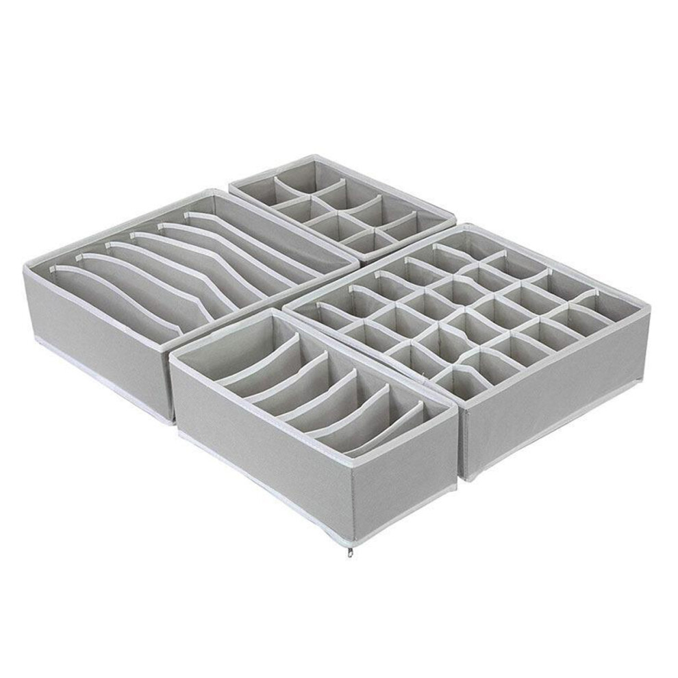 Fabric Dresser Closet Organizers, Drawer Dividers Breathable Non-Woven Fabric Multifunctional Drawer Organizer For Bedroom Cabinet Organization (4