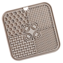 Soft Silicone Pet Lick Mat – 20x20cm, Anti-Choke Slow Eat Grey