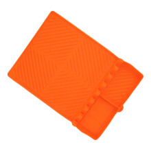 Silikon-Grillwerkzeugmatte 8 Slots, 29,5 x 40,5 cm, rutschfest, hitzebeständig, orange