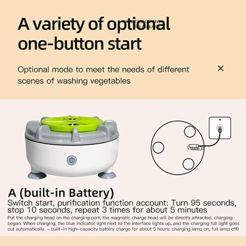 Fruit and Vegetable Cleaner with Deep Purification Technology, Wireless 5Minute Portable Washer 2
