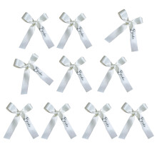 Cintres romantiques en bois blanc pour-Ruban blanc de la mariée