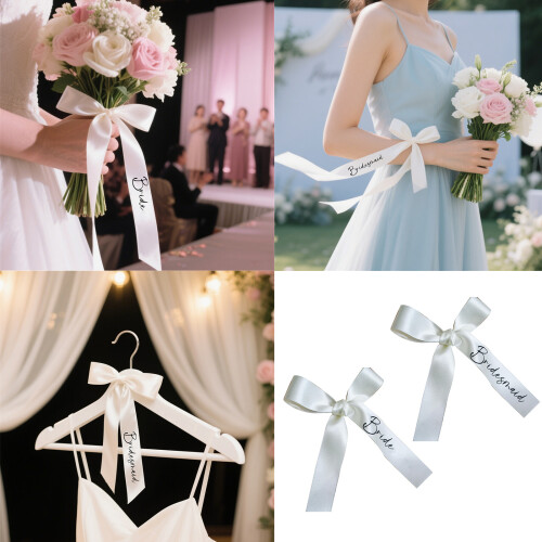 Solid Wood Bride Bridesmaids Wedding-bridesmaid white rib 2