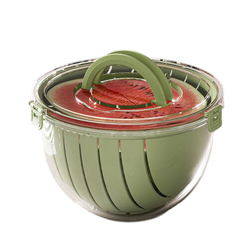 Panier de coupe de pastèque en plastique, drainage et-Vert 1
