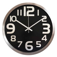 Battery Operated Wall Clock 12 Inch, Modern Wall Clocks with Rust-Resistant Stainless Steel Frame and Silent Quartz Movement, Easy to Install Indoor C