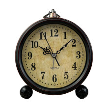 Night Light Analog Alarm Clock, Retro Style Easy to Operate Simple Design Battery Operated, Non Ticking Vintage Design Quiet Movement Super Silent Tab
