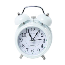 Loud Alarm Clock with Built-in Backlight, Metal Frame Easy to Read Clock Face, Vintage Design Battery Operated Alarm Clock with Silent Operation, Anal