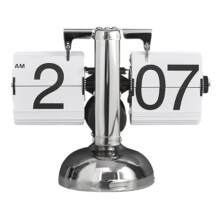 Retro Flip Clock with Internal Gear Operated Mechanism, Digital Flip Down Clock Battery Powered Auto Flip Clock Table Timepiece for Home and Office De