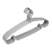 10PCS Plastic Clothes Hangers With Anti Slip Design Space-Gray