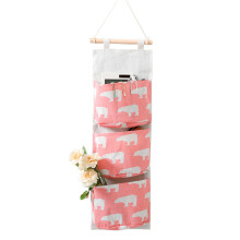 Space-Saving Wall Closet Organizer, Breathable and Durable Fabric, Wooden Pole Hanging Ensures Ease of Use, Suitable for Bedroom Bathroom Kitchen