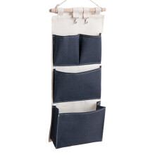 Nature Cotton And Linen Fabric, Vintage Wooden Fixing Rods Wall Hanging Storage Caddy For Desk Front Storage, Kitchen Cabinet Organizer, Bathroom, Toy