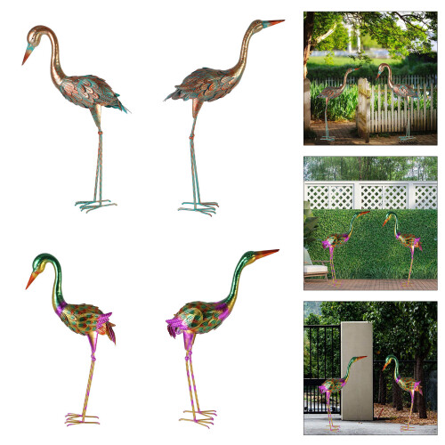 Statue de Figurine d'oiseau en fer,-Couleur style réduit 2