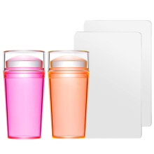 Outils de nail art à faire soi-même, tampons ronds en gelée flexible avec transfert transparent, accessoire d'impression pour nail art facile à